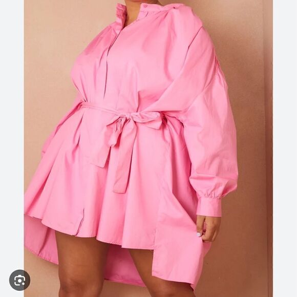 Pink Poplin Cape Shirt Dress Size US 8 (uk 12) Great Condition - Picture 2 of 4